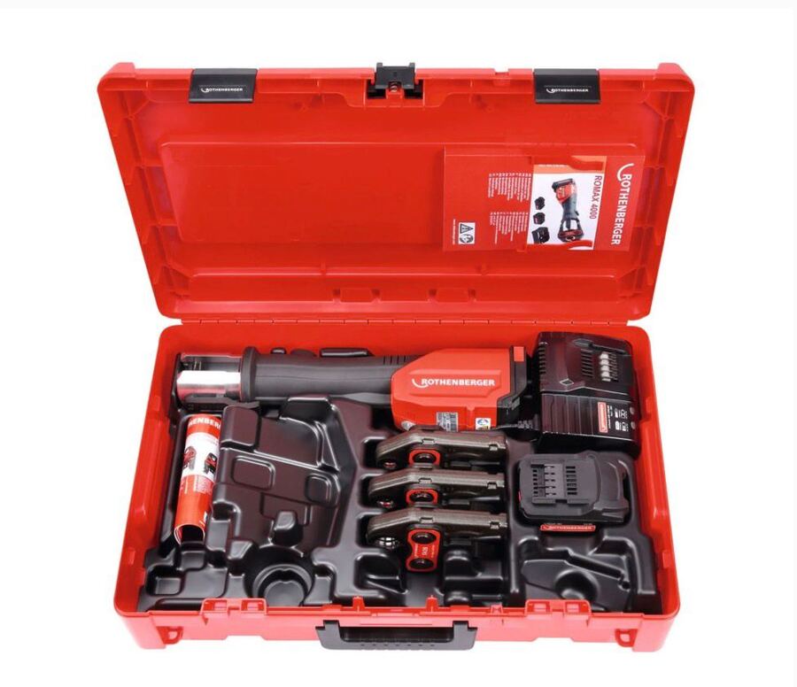 Rothenberger Pressmaschine mit Pressbacken im Koffer